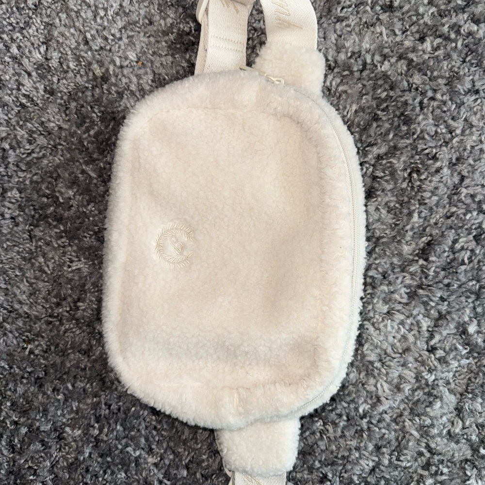 PINK Victoria's Secret Cream Fuzzy Crossbody Bag